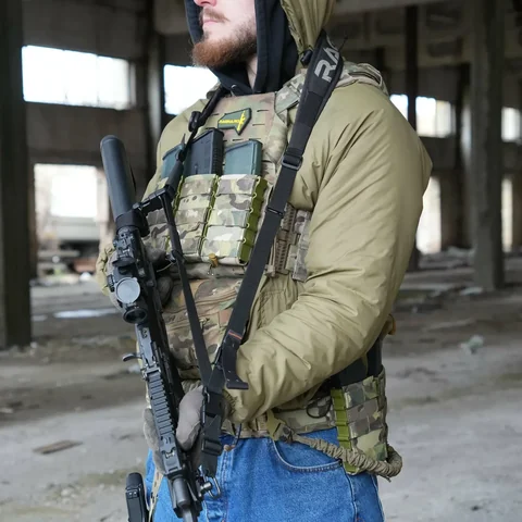 KRAKEN-G2- CARBINE-B Збройовий ремінь RAGNAROK "KRAKEN" Gen.2 Carbine (Триточковий) Чорний photo 6