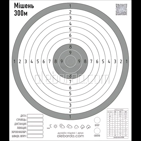 Мішень Алебарда 300М сіра