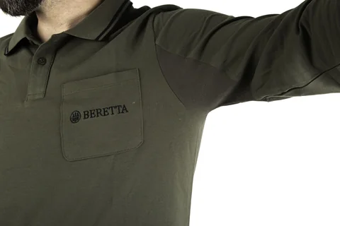 Футболка чоловіча "Beretta" з довгими рукавами  Airmesh Polo LS  p.М (олива) — фото 3