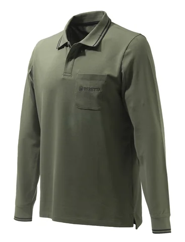 Футболка чоловіча "Beretta" з довгими рукавами Airmesh Polo LS p.М (олива)