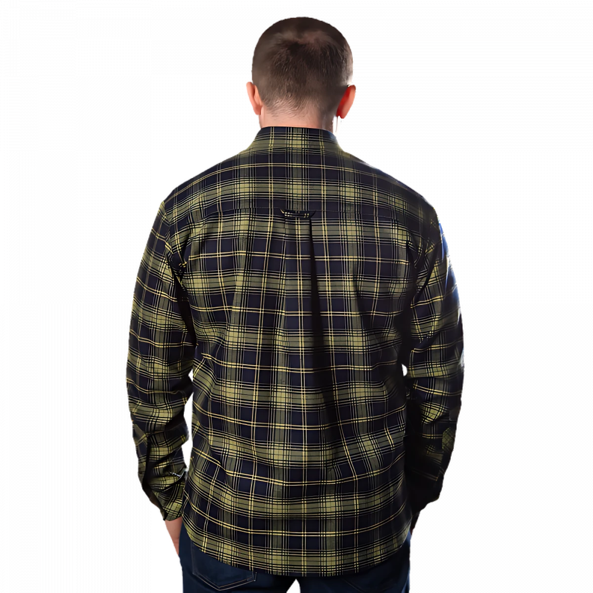 Сорочка “Буревій” (Logo Orange) Lime Green/Navy (8605) р.XL